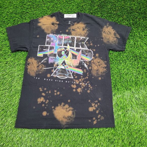 Pink-Floyd Bleach-Dyed Shirt Medium 19x26 Rainbow Prism Rock - Picture 1 of 12
